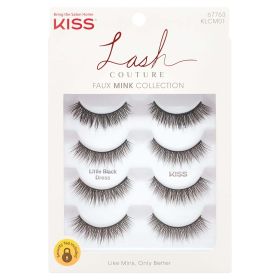 KISS Lash Couture Faux Mink False Eyelashes, Little Black Dress, 4 Pairs