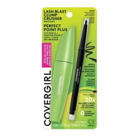 COVERGIRL Lash Blast Clump Crusher Mascara + Perfect Point Plus Eyeliner Pencil Value Pack, 800 Very Black + Black Onyx