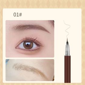 3/1 Pcs Liquid Wenkbrauw Tattoo Potlood 0.01Mm Ultra Dunne Kop Waterdichte Wenkbrauw Pen Zweet-Proof Gemakkelijk Om Kleur eye Cosmetische Make-Up (Color: 01 Brown)